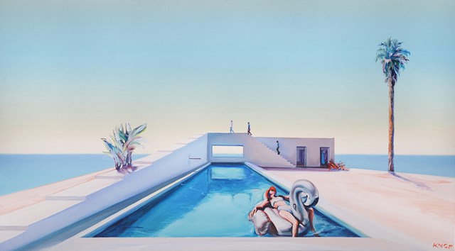 Living room painting by Rafał Knop titled  EAV XXI '12 Swimming Pool