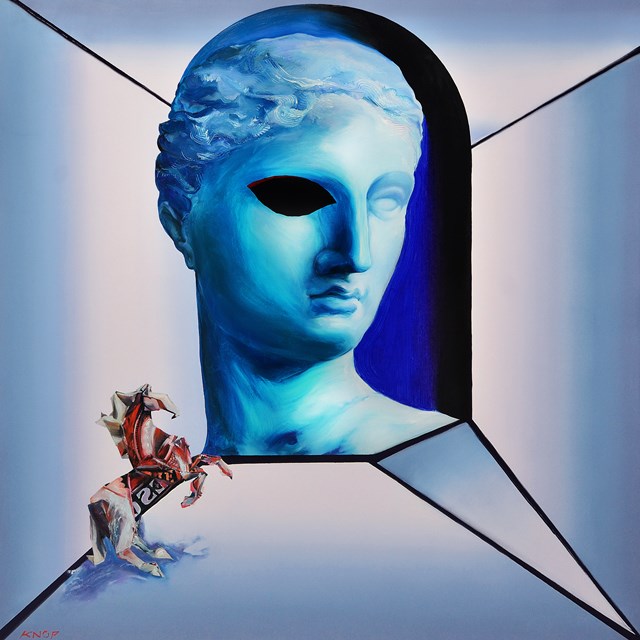 Living room painting by Rafał Knop titled APOLLO LAST XXII from series  APOLLO