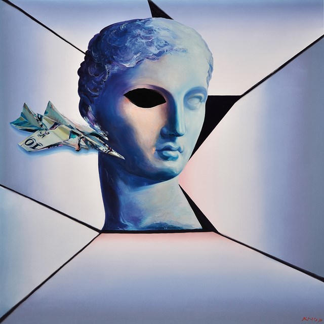 Living room painting by Rafał Knop titled APOLLO LAST XXIII from series  APOLLO