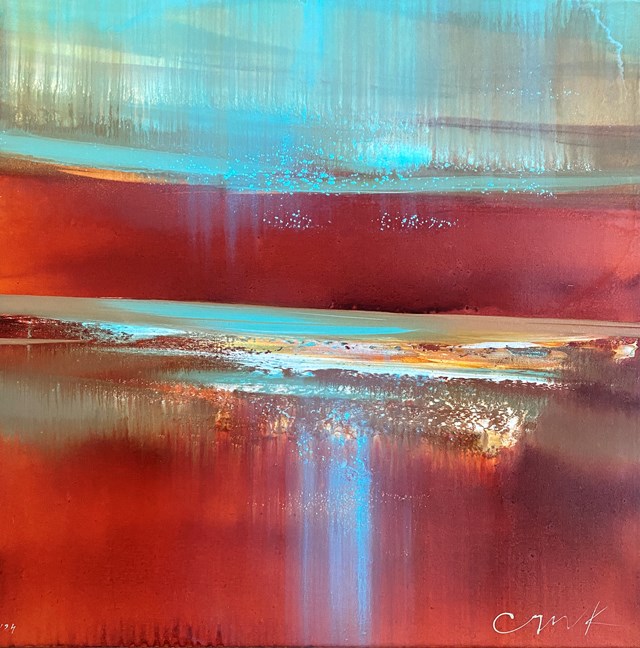 Living room painting by Katsiaryna Sumarava titled Confluence 