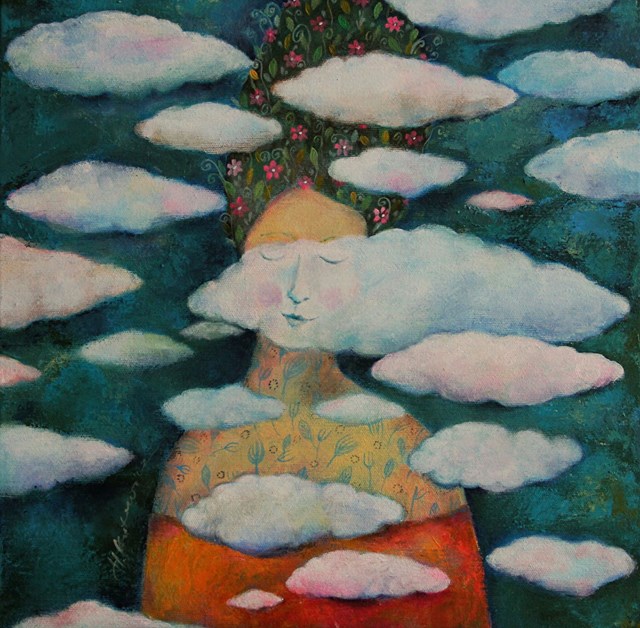 Living room painting by Hanna Kotewicz titled Dreamer