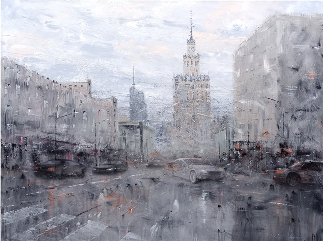 Living room painting by Oleh Lavrii titled Warsaw, center