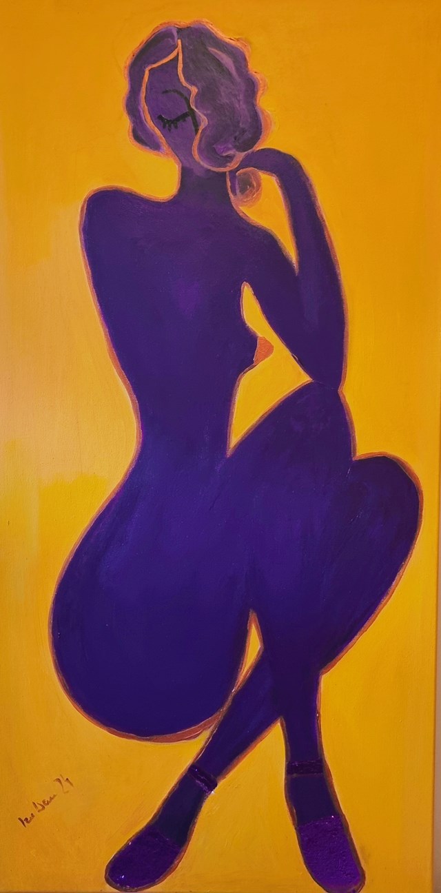 Living room painting by Izabela (Izawera) Przybysz titled Purple Honey