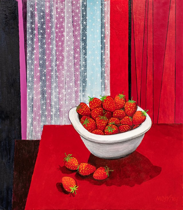 Living room painting by Michał Ostaniewicz titled Strawberries