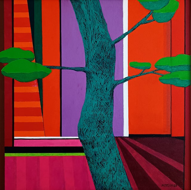 Living room painting by Michał Ostaniewicz titled "PATIO"