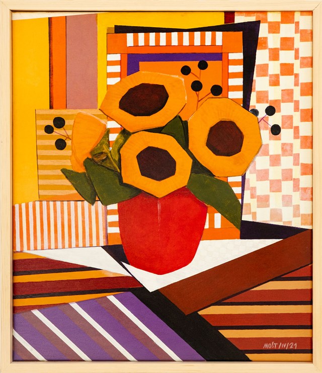 Living room painting by Michał Ostaniewicz titled "Słoneczniki"