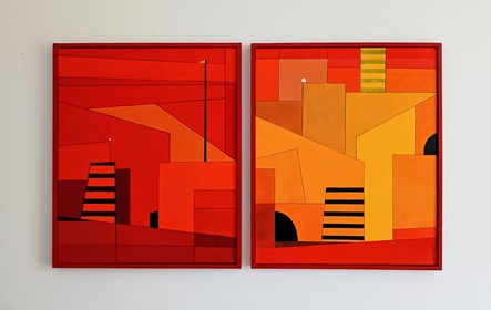 Obraz do salonu artysty Michał Ostaniewicz pod tytułem "A-XCIX"+"A-XCIX"