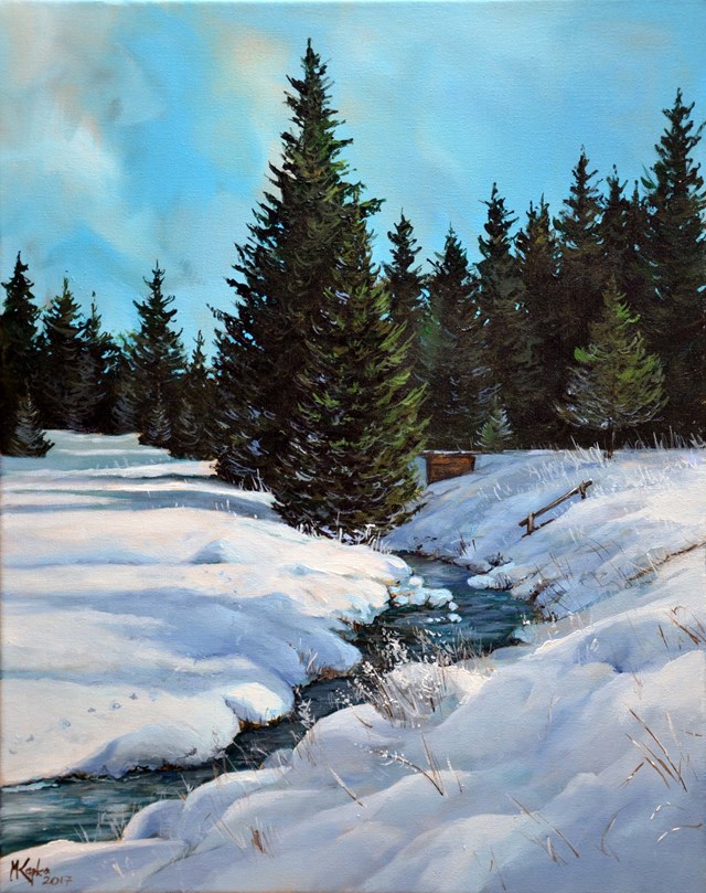 Obraz do salonu artysty Magdalena Kępka pod tytułem Orle zimą 