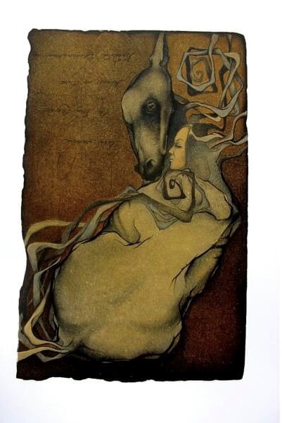 Grafika do salonu artysty Anna Starawoitawa pod tytułem W ramionach Morfeusza 