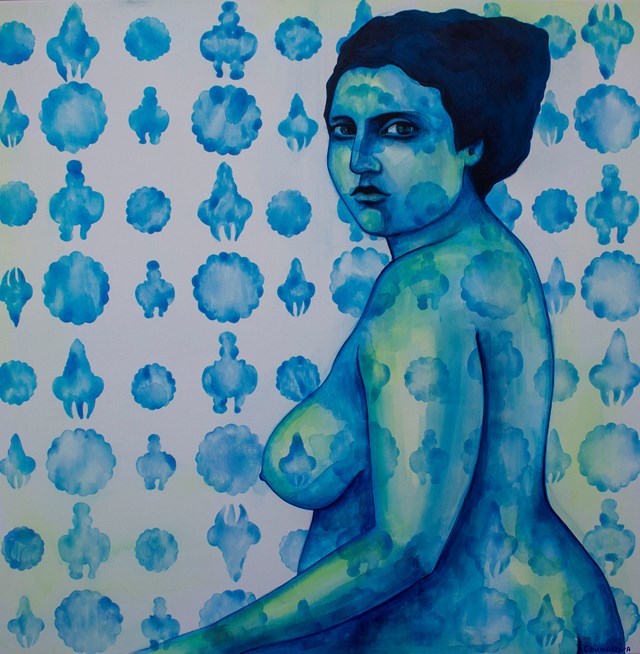 Obraz do salonu artysty Oksana Chumakova pod tytułem Taniec niebieskich meduz