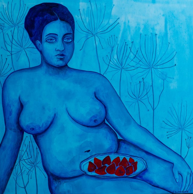 Living room painting by Oksana Chumakova titled "Strawberry" 2023