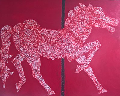 Obraz do salonu artysty Karina Sławińska Hartai pod tytułem Czerwony Rumak