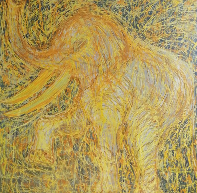 Obraz do salonu artysty Karina Sławińska Hartai pod tytułem Żółty Słoń