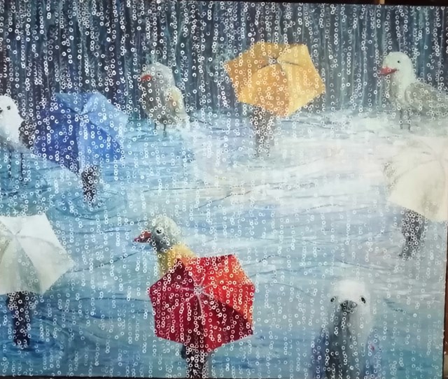 Obraz do salonu artysty Karina Sławińska Hartai pod tytułem Zanurzeni w Deszczu