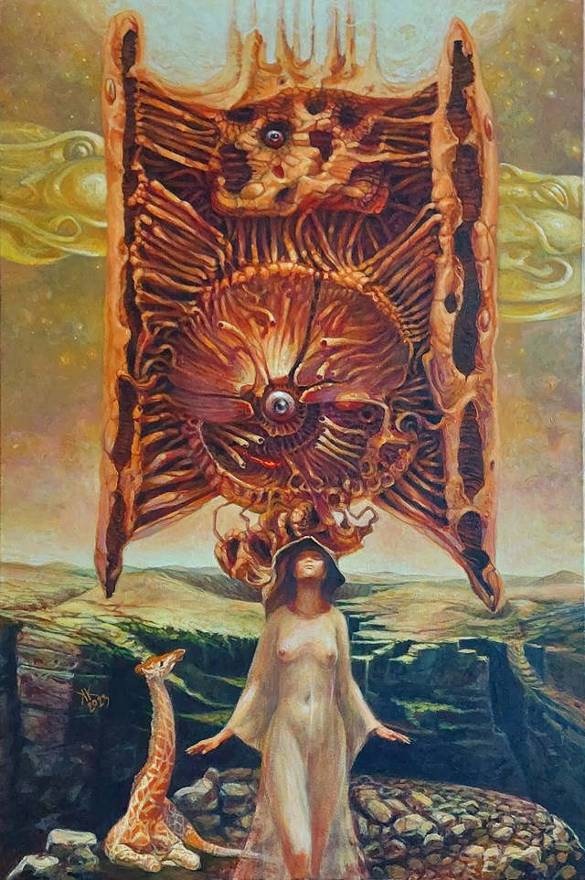 Obraz do salonu artysty Krzysztof Krawiec pod tytułem Totem Antyczny
