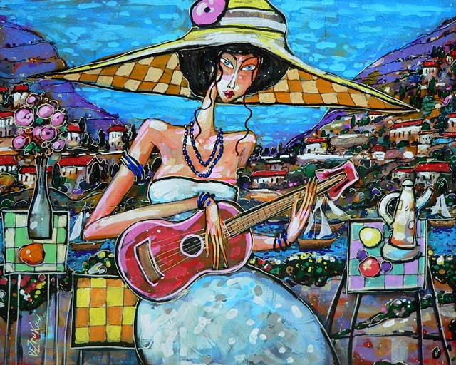 Living room painting by Wiktor Bezrukow titled Summer ballad