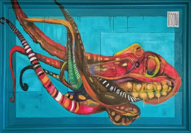Obraz do salonu artysty Wojciech Brewka pod tytułem Octopus