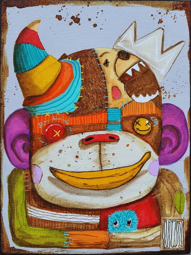 Living room painting by Wojciech Brewka titled Pocket Monster