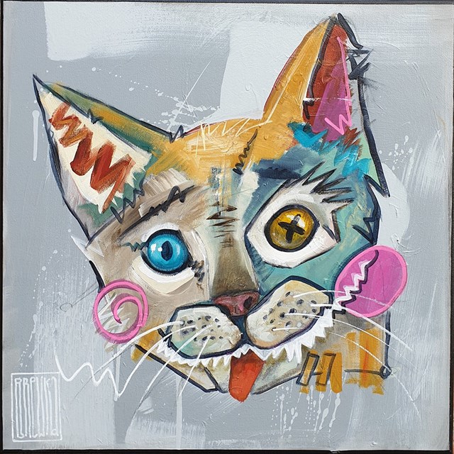 Obraz do salonu artysty Wojciech Brewka pod tytułem Jak pies z kotem 2