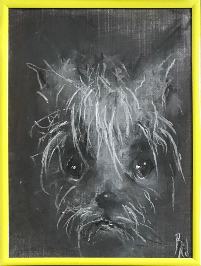 Obraz do salonu artysty Bożena Wahl pod tytułem Portret psa, bez tytułu 5