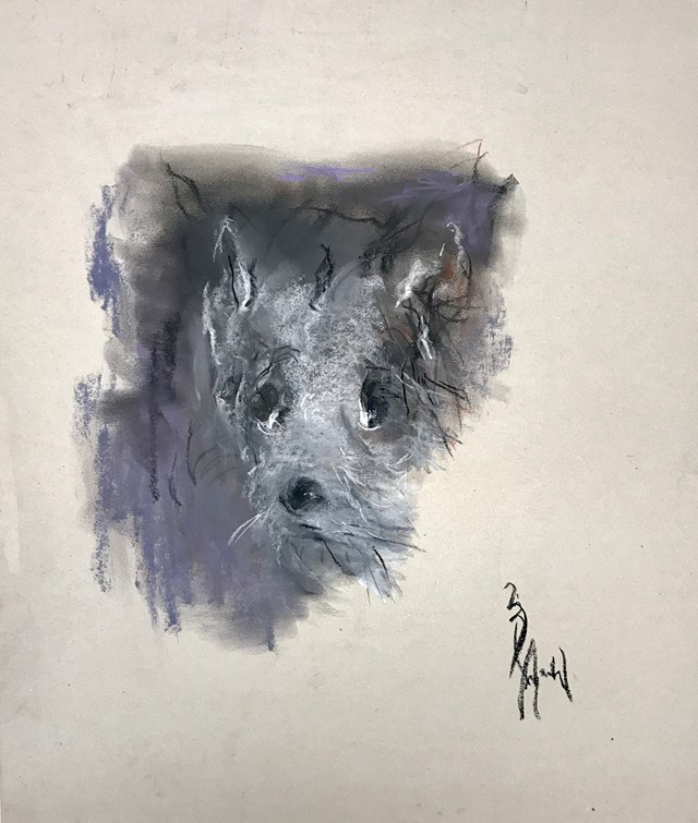 Obraz do salonu artysty Bożena Wahl pod tytułem Portret psa 