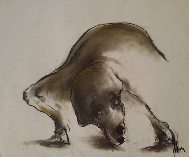 Obraz do salonu artysty Bożena Wahl pod tytułem Bez tytułu 27 - z cyklu "Zwierzęta"