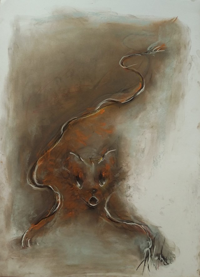 Living room painting by Bożena Wahl titled From the part "Animal" - untitled 28