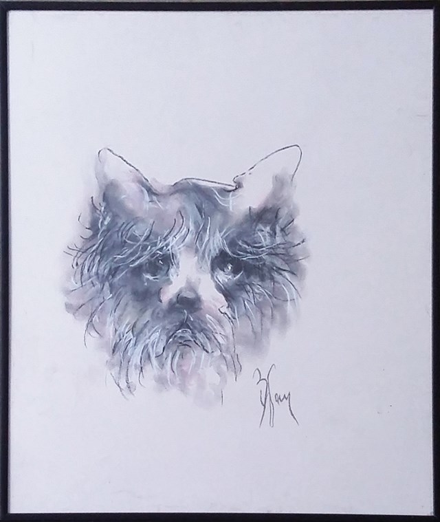 Obraz do salonu artysty Bożena Wahl pod tytułem Portret psa - z cyklu portrety zwierząt 049