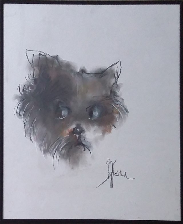 Obraz do salonu artysty Bożena Wahl pod tytułem Portret psa - z cyklu portrety zwierząt 050