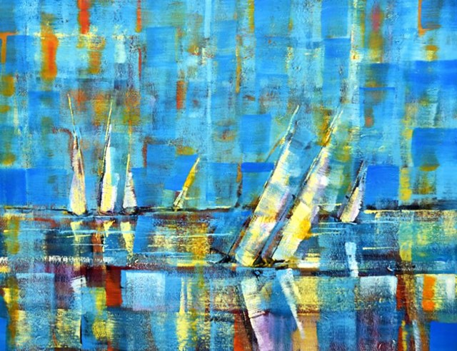 Living room painting by YACEK MORSKY titled sails_8785