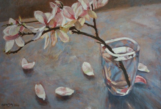 Living room painting by Adam Job titled "Magnolia flowers"