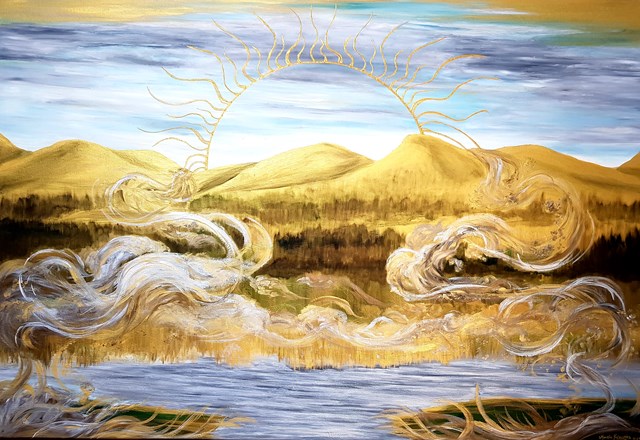 Obraz do salonu artysty Marcela Kubaczka pod tytułem Złote Góry
