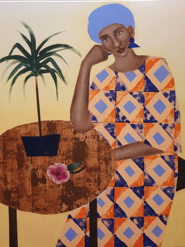 Living room painting by Paulina Klimas titled Black women