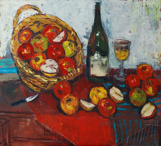 Living room painting by Anna Zawadzka-Dziuda titled Cider afternoon