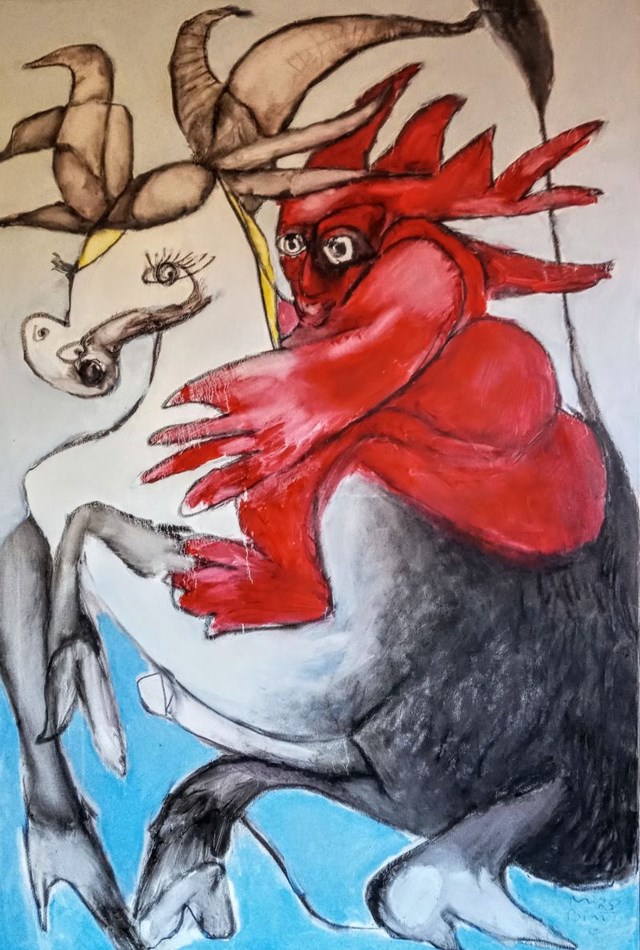 Obraz do salonu artysty Miro Biały pod tytułem Czerwona płachta na byka