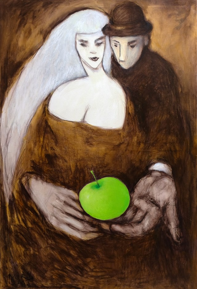 Living room painting by Miro Biały titled Our Annual Forbidden Fruit