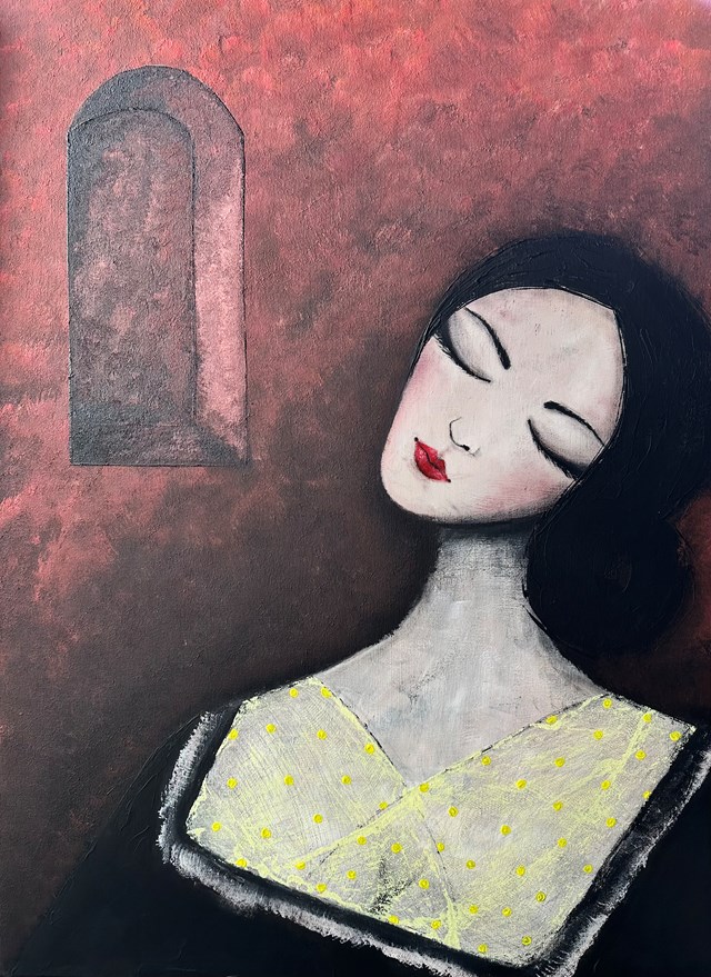 Living room painting by Esma Stasiak titled Portrait