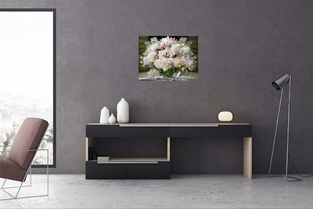 Peonies and hydrangeas in a vase - visualisation by Zbigniew Kopania