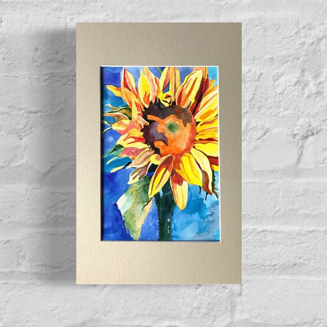 Living room painting by Hanna Pushkarova titled Sunflower