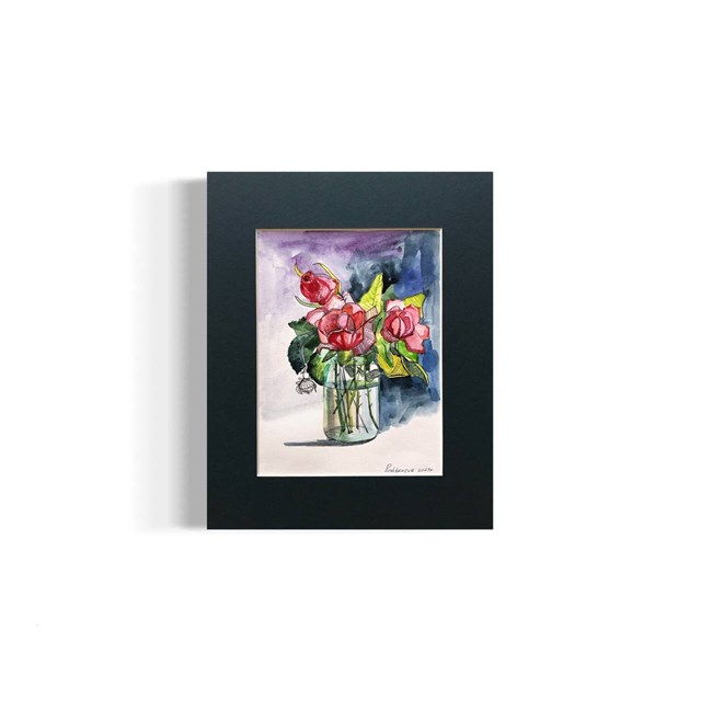 Obraz do salonu artysty Hanna Pushkarova pod tytułem martwa natura z różami