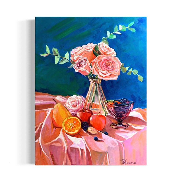 Obraz do salonu artysty Hanna Pushkarova pod tytułem owoce na stole