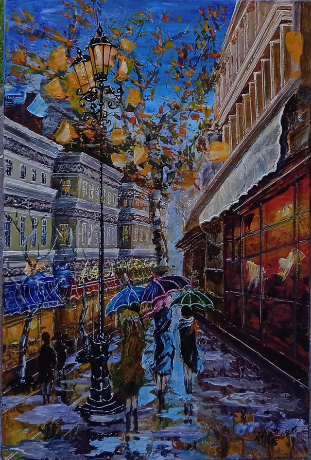 Obraz do salonu artysty Włodzimierz Begansky pod tytułem Deszczowa piosenka 