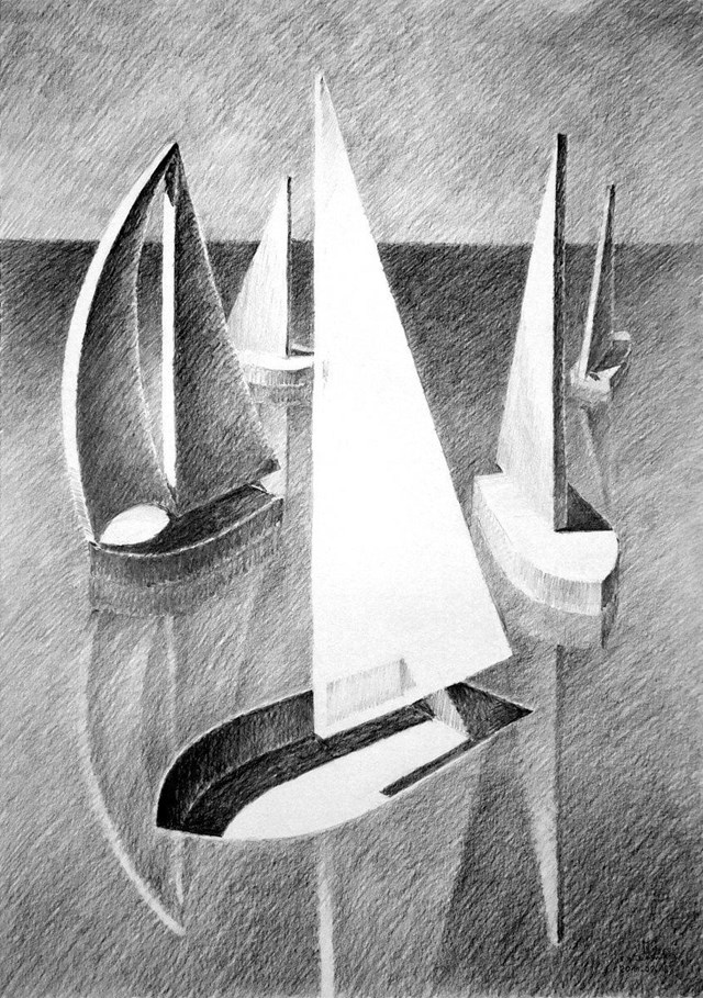 Obraz do salonu artysty Dariusz Walczak pod tytułem łódki... ludki  005 (1/10)