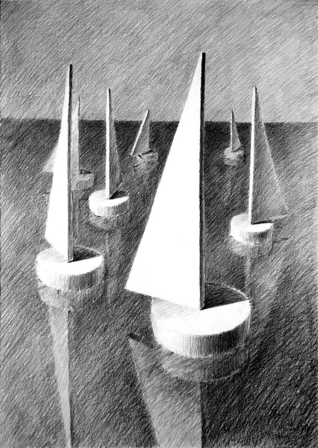 Obraz do salonu artysty Dariusz Walczak pod tytułem łódki... ludki  001 (1/10)