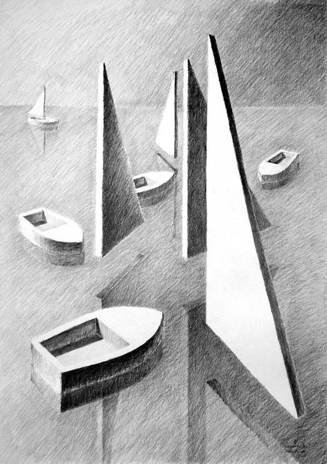 Obraz do salonu artysty Dariusz Walczak pod tytułem łódki... ludki  004 (1/10)