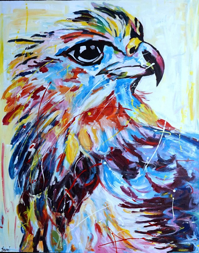 Living room painting by Rafal Stach titled Eagle Eye