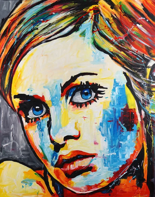 Living room painting by Rafal Stach titled Twiggy
