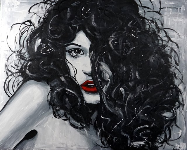 Living room painting by Rafal Stach titled The Curls
