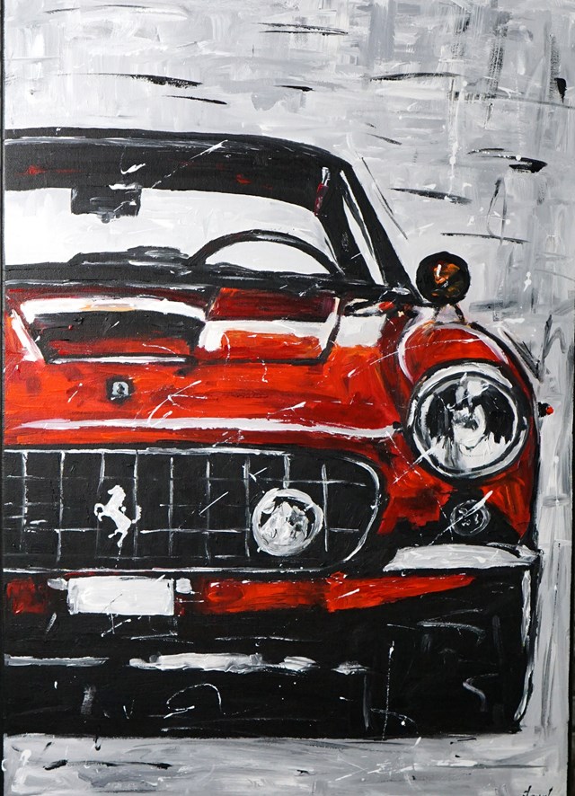 Living room painting by Rafal Stach titled Ferrari 250 GTO 