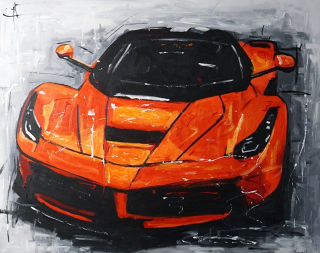 Living room painting by Rafal Stach titled Ferrari